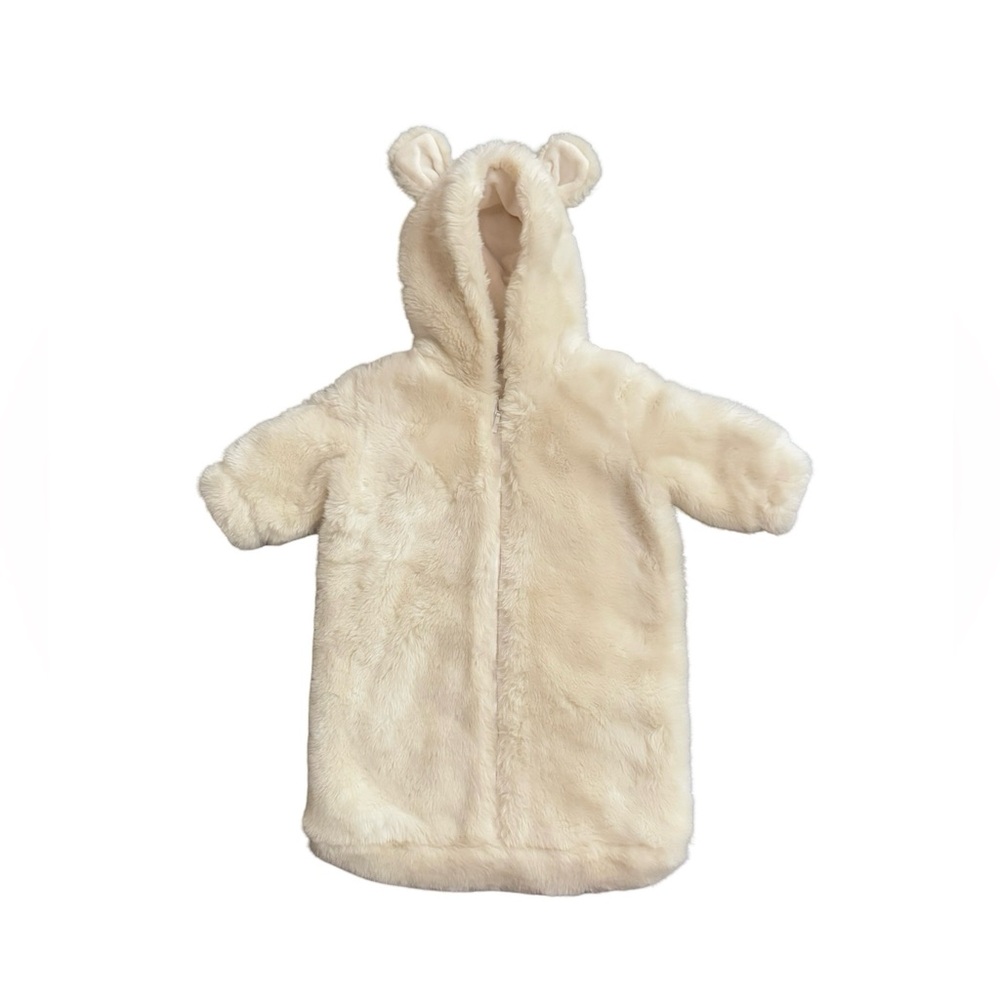 Restoration Hardware Baby & Child Faux Fur Arctic Fox Bunting Snowsuit 6 Months
